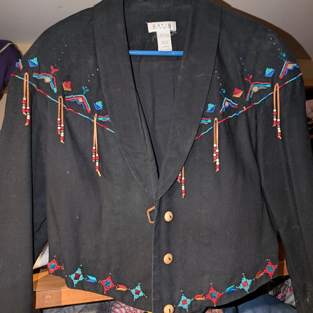 Black Embroidered Women's Jacket by
